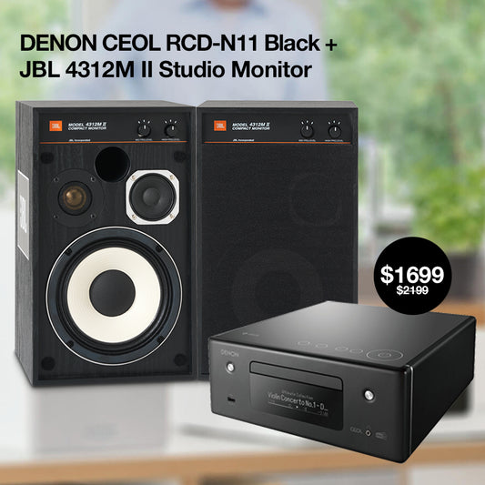 DENON CEOL N11DAB | JBL 4312MKII Studio Monitor Bundle